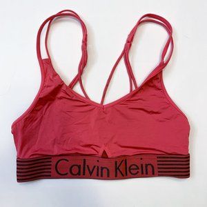Coral Calvin Klein Sports Bra Medium